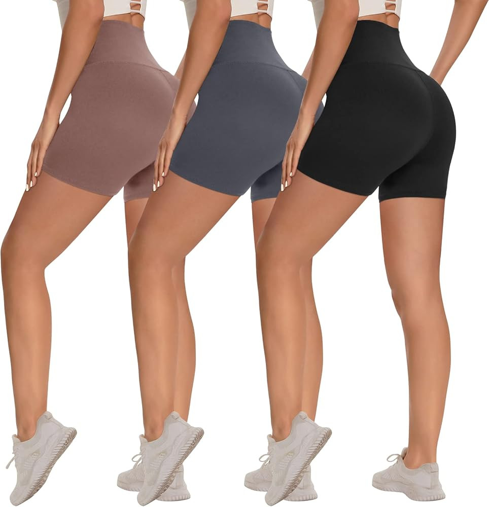 3 Pack Biker Shorts for Women – 8"/5"/3" High Waisted Tummy Control Workout Yoga Running Athlet... | Amazon (US)