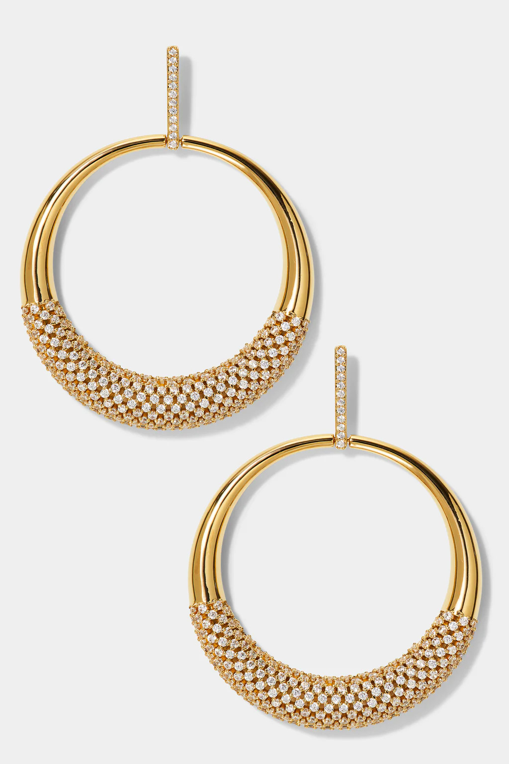 JUNO LARGE FRONTAL CZ HOOP EARRINGS | NADRI