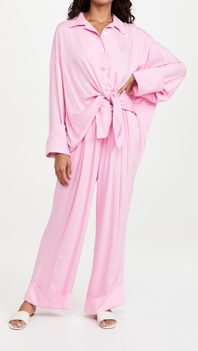 Sizeless Viscose Pajama Set in Pink | Shopbop
