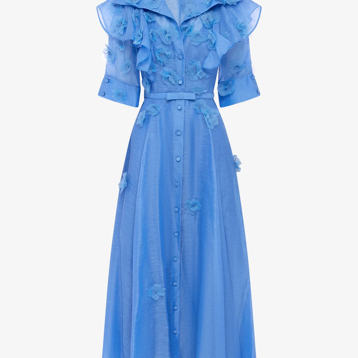 Anya Petal Midi Dress - Azure | LEO LIN US