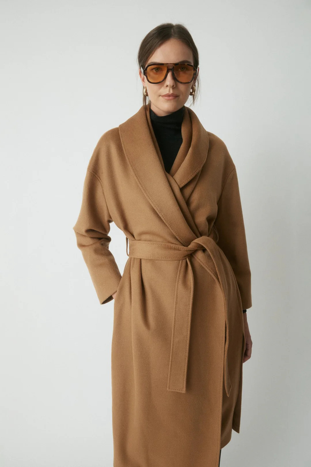 Otto Wool Drape Coat - Camel | Perri Cutten