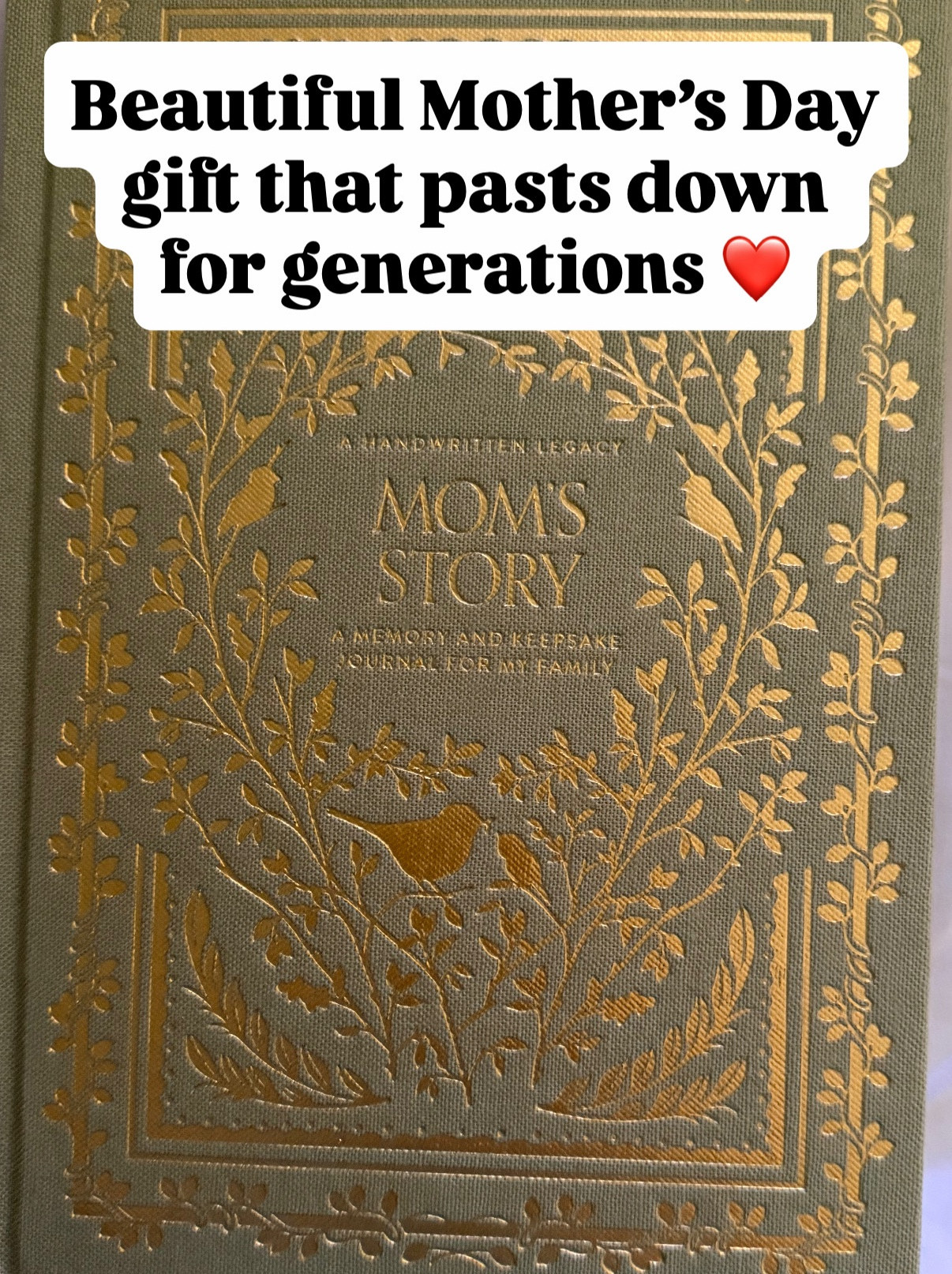 For the mom who deserves her story to be remembered 💐✨
This beautiful keepsake journal is something she’ll cherish forever—filled with memories, wisdom, and moments that become part of your family’s legacy. Such a meaningful gift for Mother’s Day 🤍

#MothersDayGift #GiftForMom #SentimentalGifts #KeepsakeJournal #MomLife #MeaningfulGifts #AmazonFinds #GiftIdeasForHer #MothersDay2026 #MemoryKeeper

#LTKMothersDay #LTKOver40 #LTKmomlife