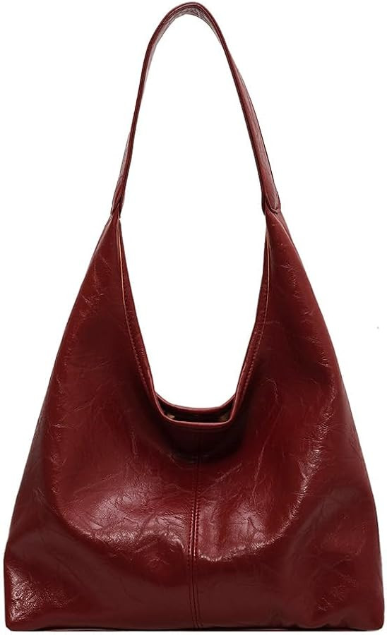 Women Leather Shoulder Bag Versatile Hobo Bag and Clutch Casual 2pcs Shoulder Bag and Handbag Set... | Amazon (US)