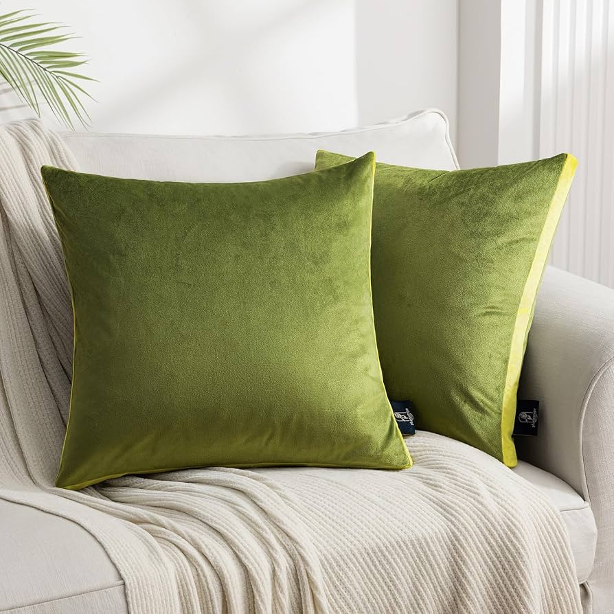 Phantoscope Pack of 2 Velvet Throw Pillow Covers, Decorative Soft Velvet Pillows Accent Double-Si... | Amazon (US)