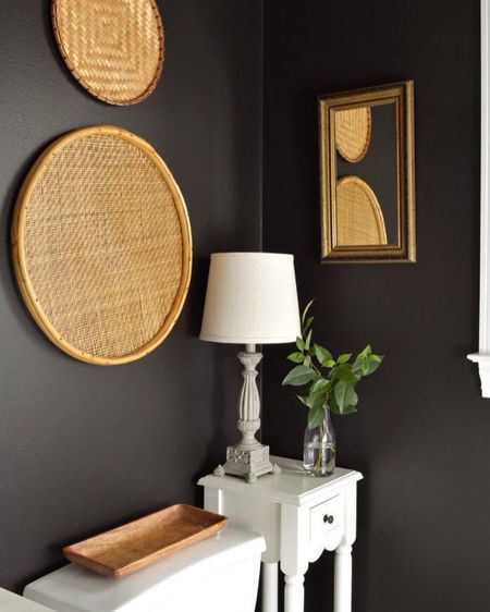 Bathroom decor, get the look 

Follow @athomewiththebarkers on Instagram for daily decor, DIY and caring for home. 

Woven wall basket art, small side table, small lamp, wood tray

#LTKsalealert #LTKstyletip #LTKhome