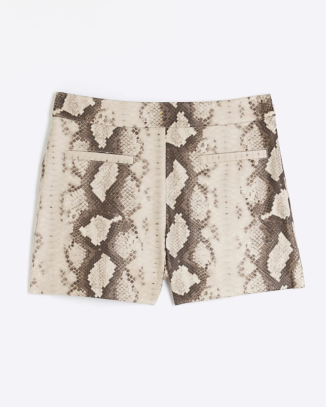 Beige Snake Print Faux Leather Shorts | River Island UK & IE