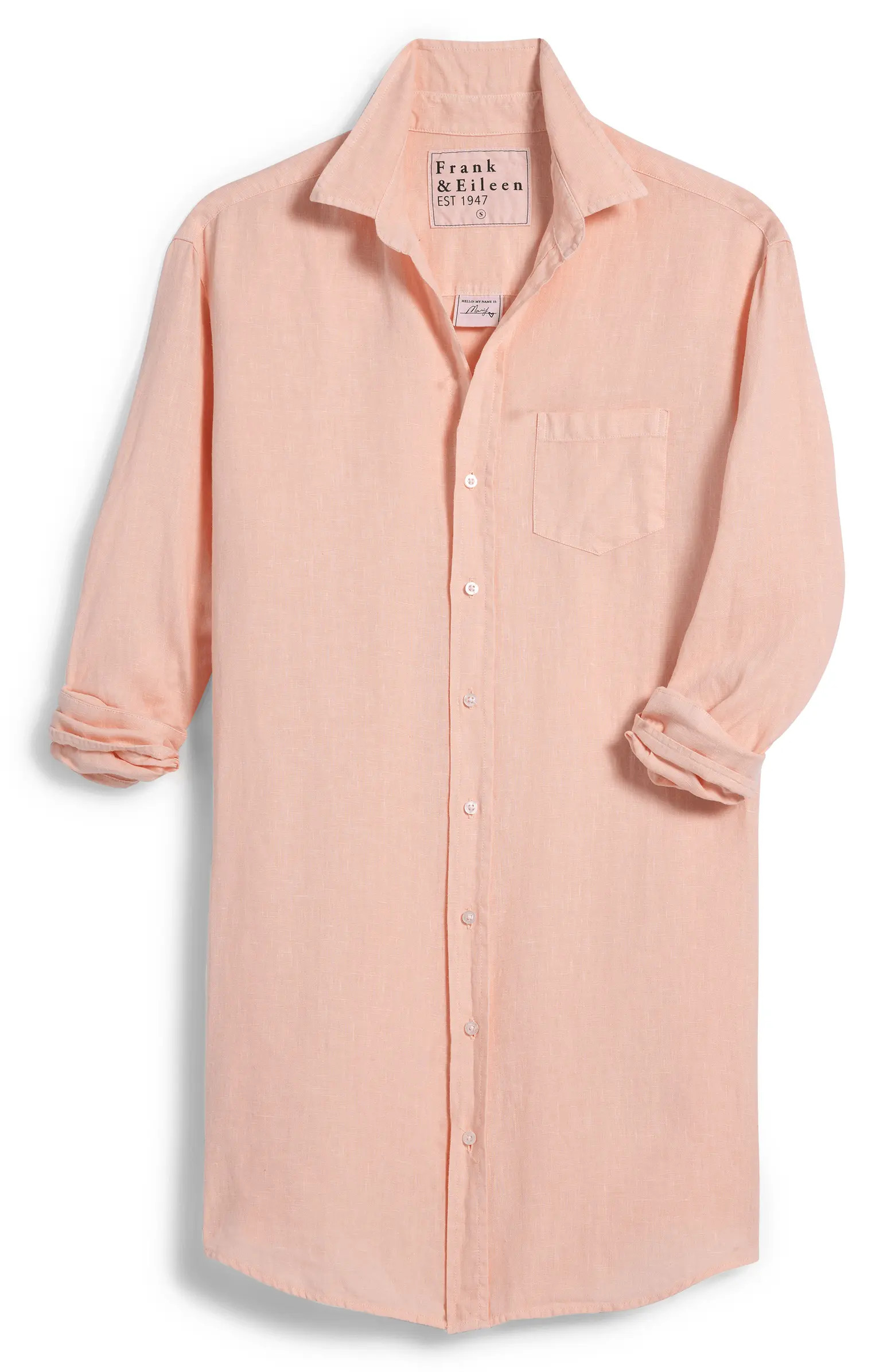 Classic Long Sleeve Linen Shirtdress | Nordstrom Rack