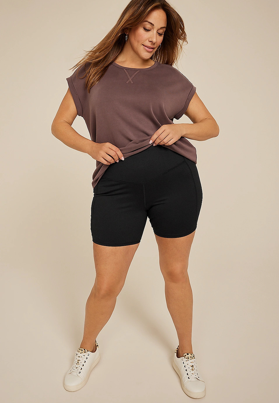 Plus Size Super High Rise Luxe 6in Bike Short | Maurices