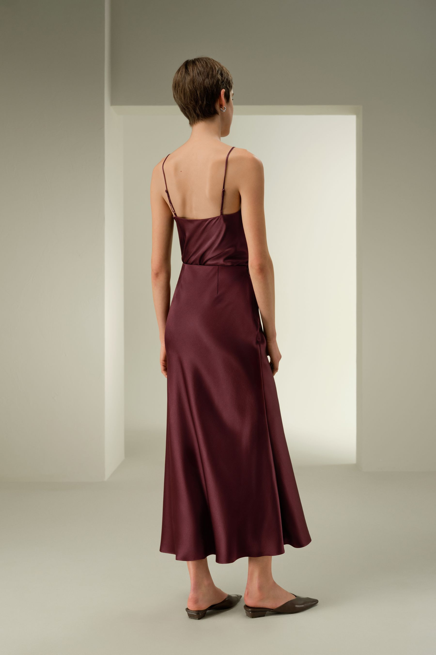 Double-Faced Silk Charmeuse Maxi Skirt | LilySilk