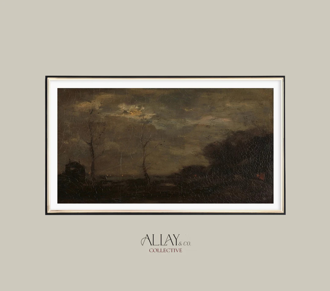 Samsung Frame TV Art Moody Landscape Painting Moody Vintage Print Digital Vintage Landscape Count... | Etsy (US)