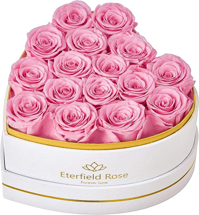 Eterfield 16 Forever Flowers in Heart Shape Box, Preserved Roses That Last a Year Preserved Flowe... | Amazon (US)