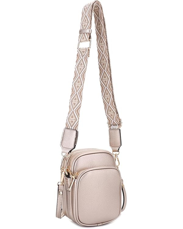 Mali+Lili Small Crossbody Bag for Women, Triple Compartment Shoulder Bag with Double Strap | Amazon (US)