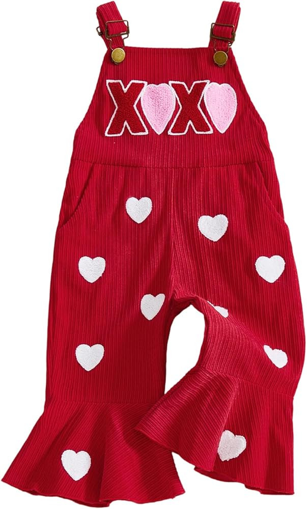 Rtnnsbbfcm Toddler Baby Girl Easter Outfit Bunny Overalls Bell Bottoms Rabit Romper Jumpsuit 0-5 ... | Amazon (US)