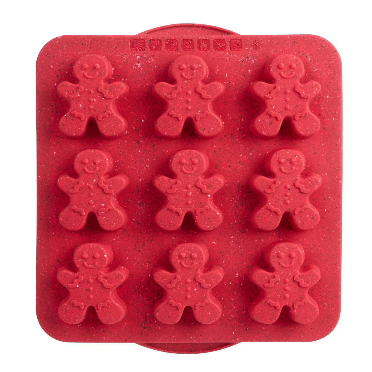 Trudeau 9ct Silicone Christmas Gingerbread Baking Pan Red | Target
