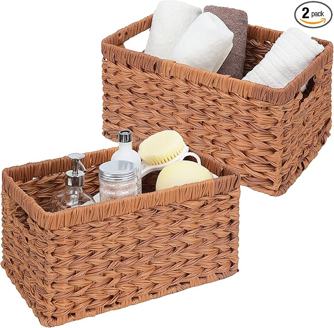 GRANNY SAYS Woven Baskets for Storage, Waterproof Wicker Basket with Handles, Woven Baskets for O... | Amazon (US)