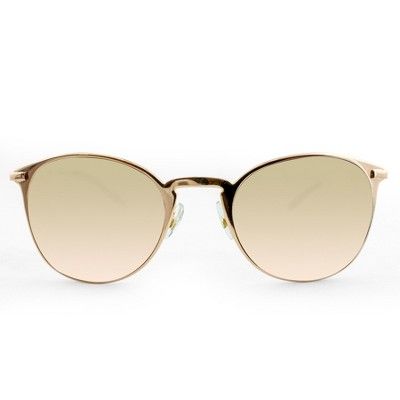 Women's Metal Clubmaster Sunglasses with Rose Gold Lens - A New Day™ Rich Gold | Target