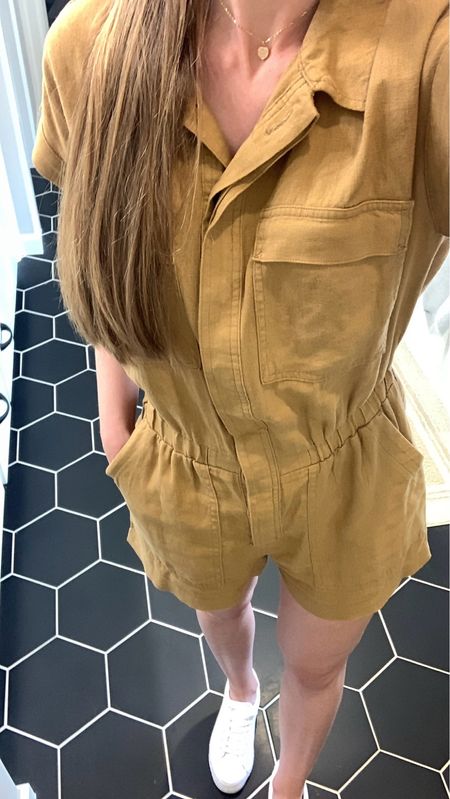 This romper found me today! 😅 It’s super comfy, has pockets and is only $30.

(Wearing Size 2- I am 5.6’, 118lbs)

Spring outfit, summer outfit, romper, summer clothes for women, brown romper, casual summer outfit, white sneakers, necklace 

#LTKstyletip #LTKfindsunder50