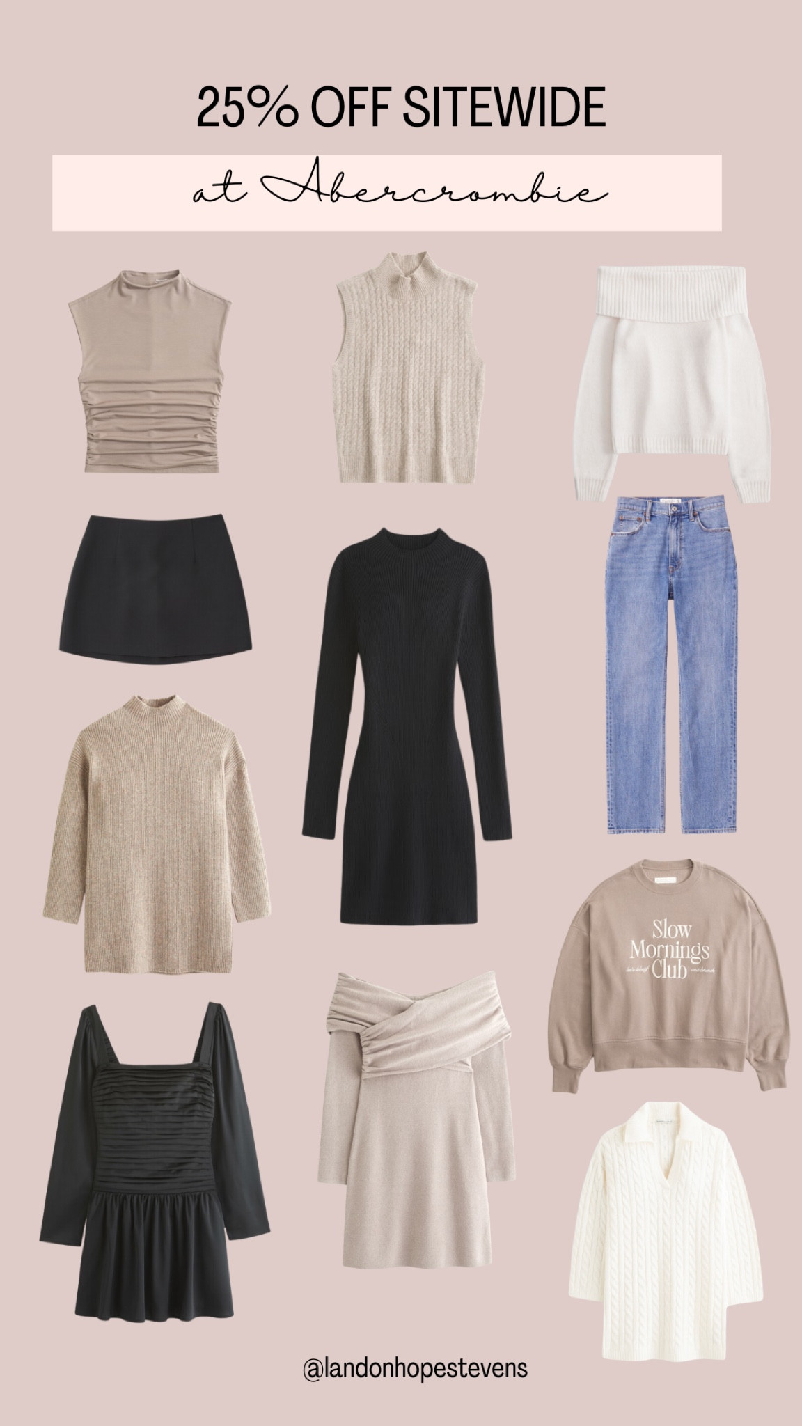 🖤 Black Friday starts NOW! Abercrombie is serving up 25% OFF sitewide, and I’ve rounded up my favorite cozy and chic pieces to shop. Perfect for the holidays or everyday essentials.

✨ Must-Haves: 1️⃣ Cozy knit sweaters for layering
2️⃣ Luxe sweater dresses for seasonal events
3️⃣ Trendy denim that fits like a dream

📌 These deals are going fast—add to your cart now! Which piece are you loving most? Comment below! 👇 #AbercrombieStyle #BlackFridaySale #LTKHoliday #CozyChic

#LTKStyleTip #LTKSaleAlert #LTKCyberWeek