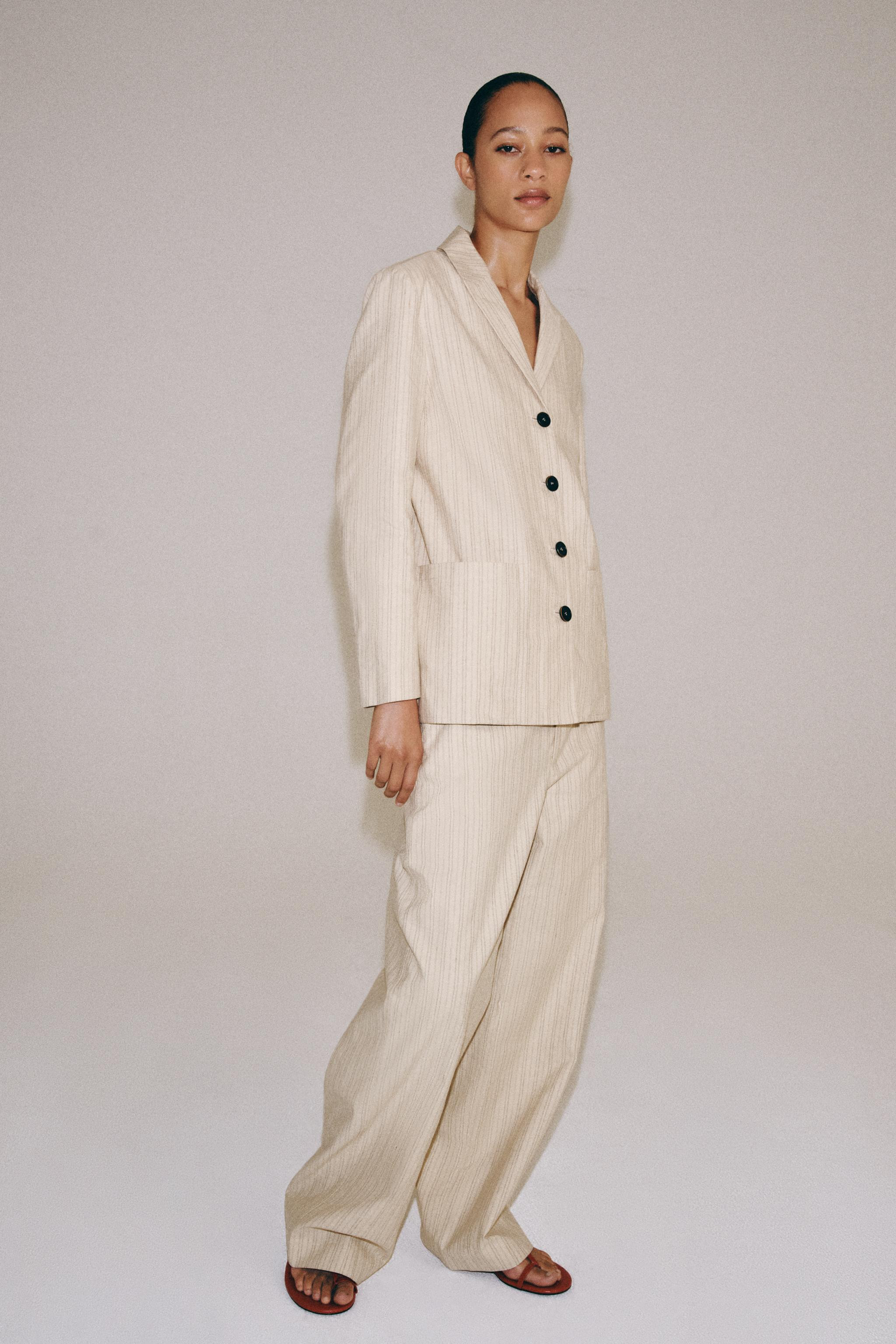 ZW COLLECTION STRIPED LINEN BLEND BLAZER | Zara US