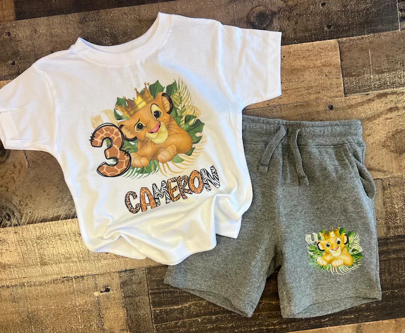 Lion King Boys Birthday Tshirt, Simba Birthday ANY AGE, Lion Party, Birthday Set Family Lion King... | Etsy (US)
