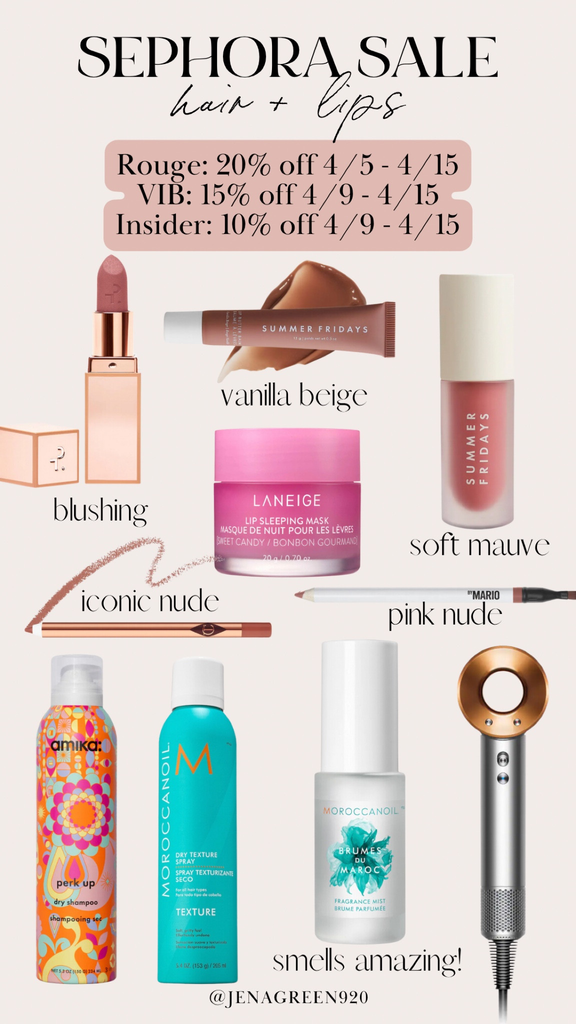 Sephora Beauty Sale | Makeup Favorites | Summer Fridays Lip Balm | Lip Oil | Lipstick | Lip Liner | Dyson Dryer | Hair Perfume | Texture Spray | Dry Shampoo

#LTKxSephora #LTKbeauty #LTKsalealert