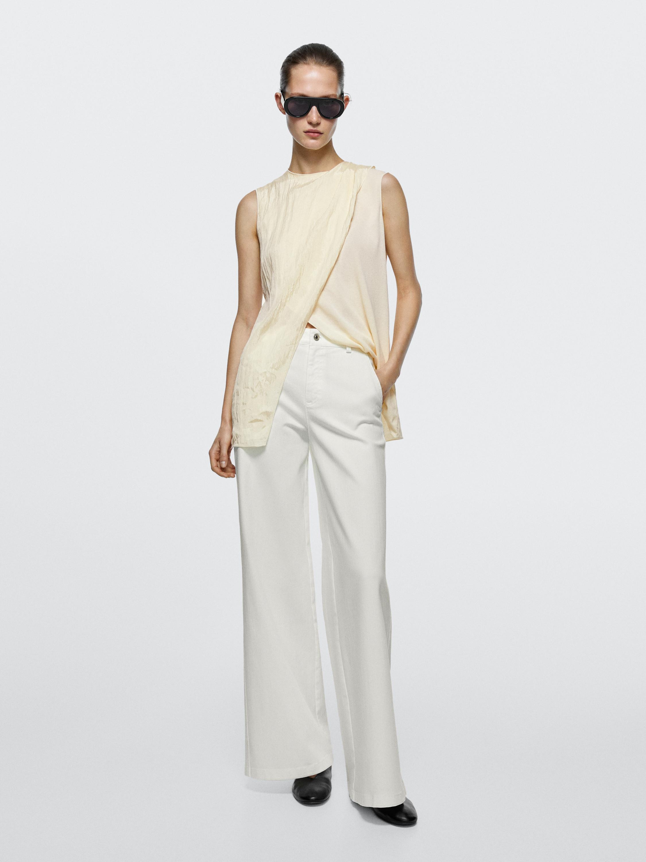High-waist palazzo jeans | Massimo Dutti US