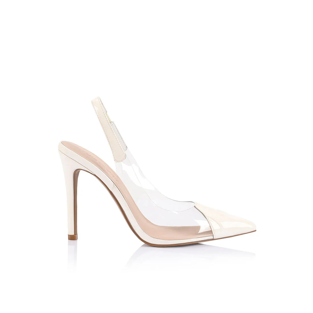 Romy Slingback Heel Pump Vinylite & Ivory Patent | Lana Wilkinson
