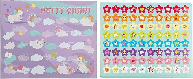 Potty Training Reward Chart - Pack of 50 Sheets and 800 Stickers, Cute Colorful Unicorn Themed To... | Amazon (US)