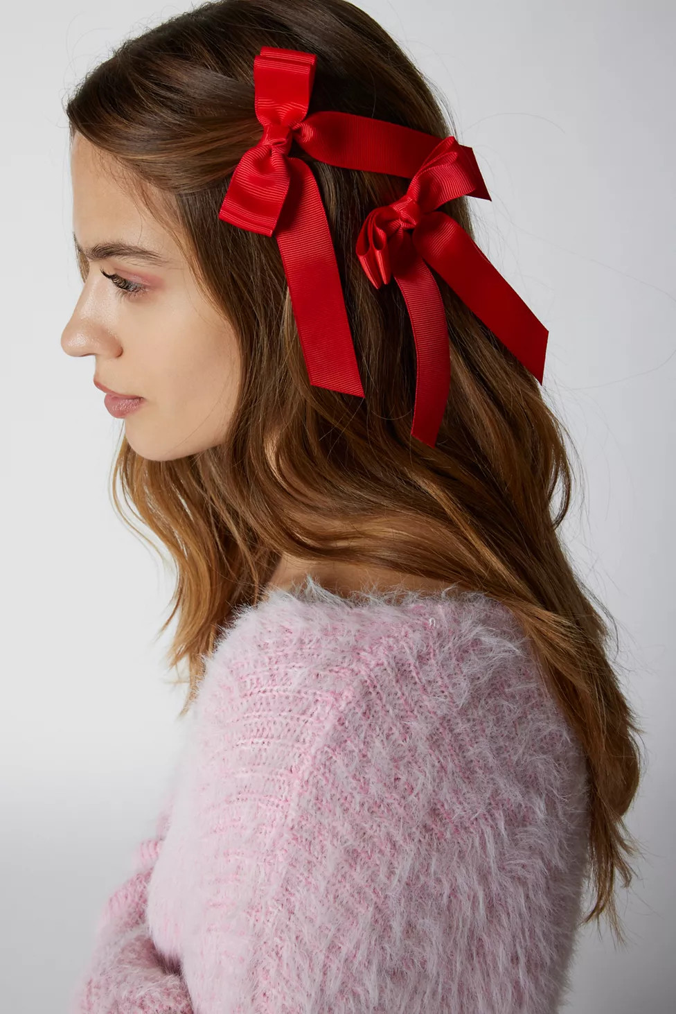 Mini Grosgrain Ribbon Hair Bow Clip Set | Urban Outfitters (US and RoW)