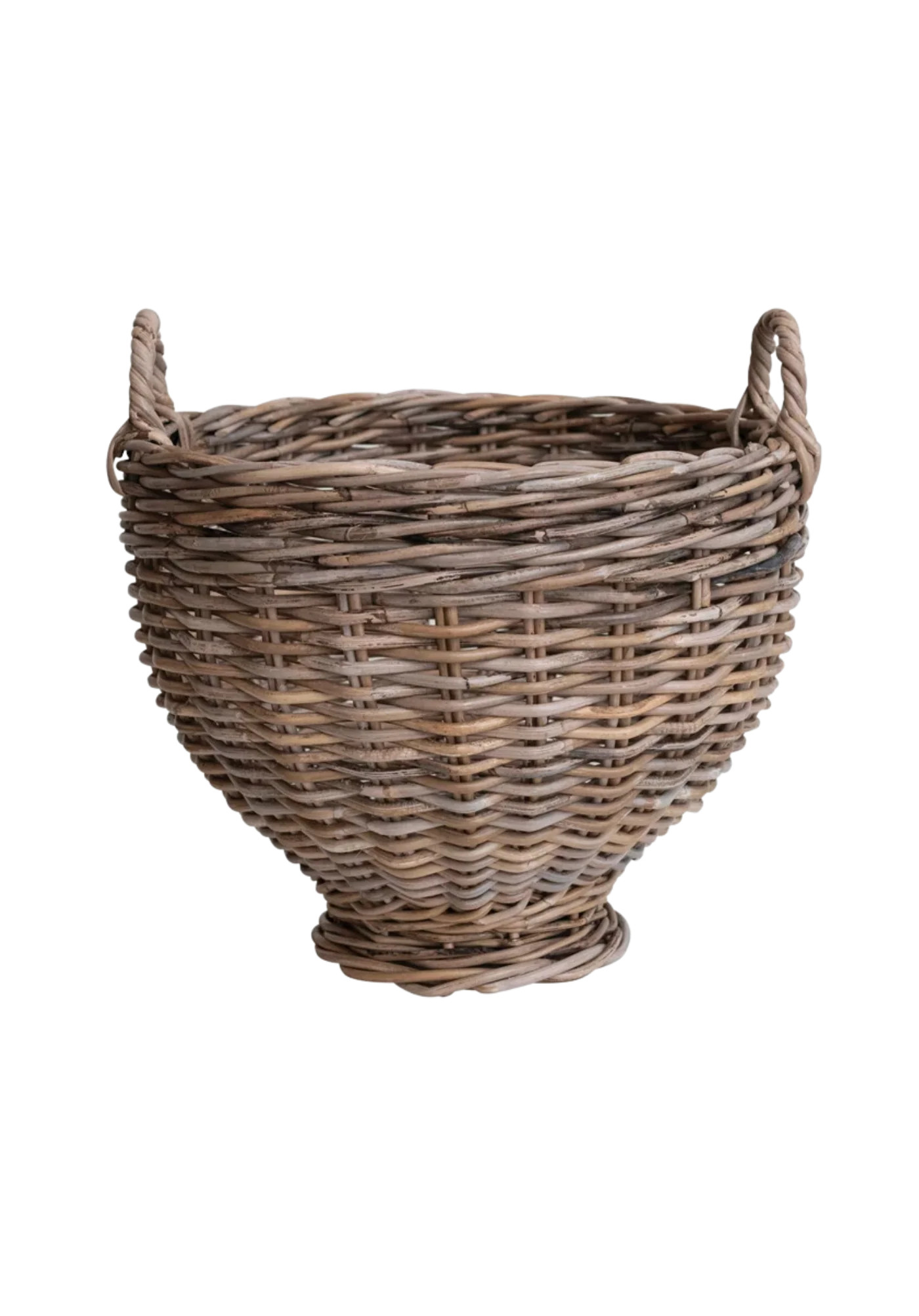 Footed Rattan Basket with Handles | Heritage House