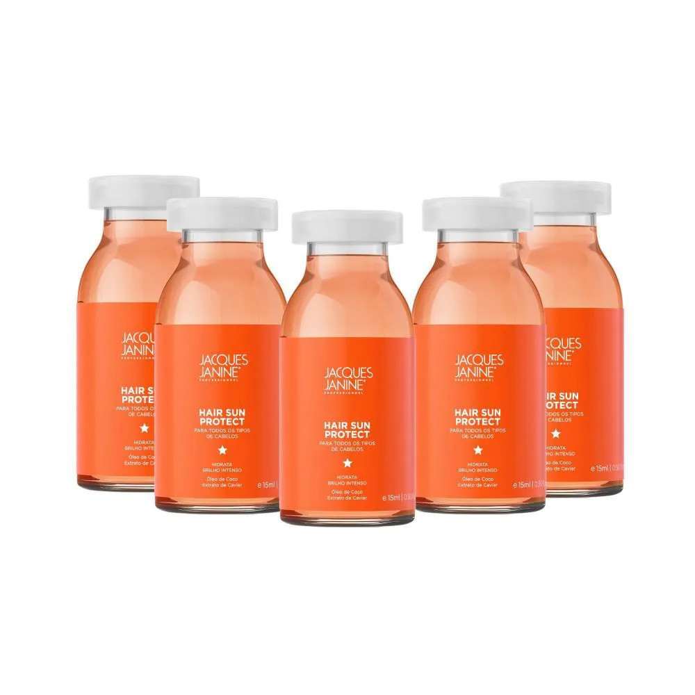 Kit Jacques Janine Hair Sun Protect 5 Ampolas | DrogaRaia (BR)