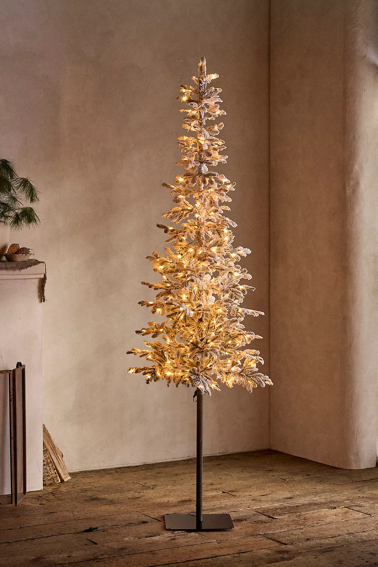 Faux Snowy Pre-lit LED Alpine Tree | Anthropologie (US)