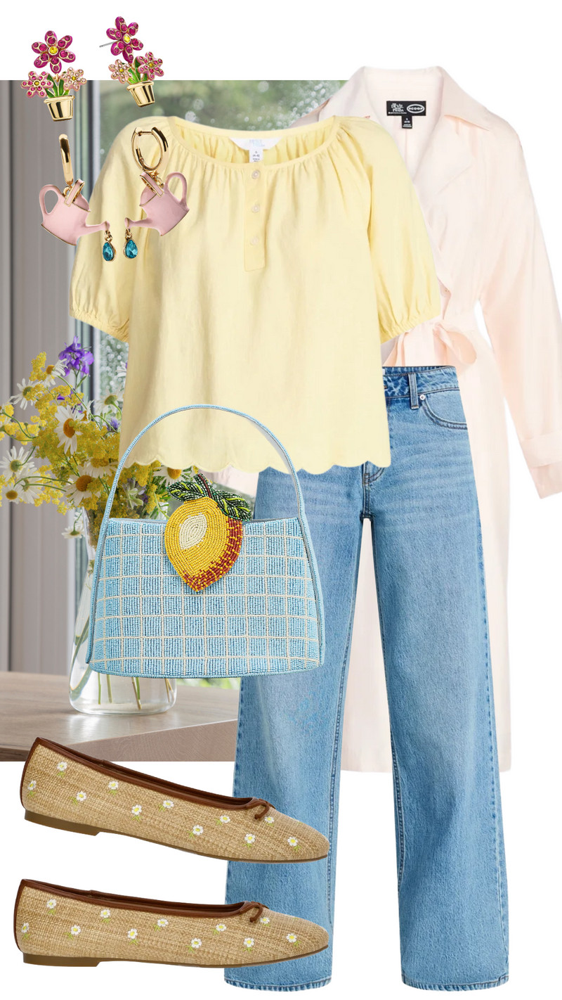 This butter yellow top is the perfect sunshine for a rainy day 🌧️ How adorable are these watering can earrings and that beaded lemon bag?! ✨🍋 

 #LTKgrwm #LTKootd #LTKSeasonal
