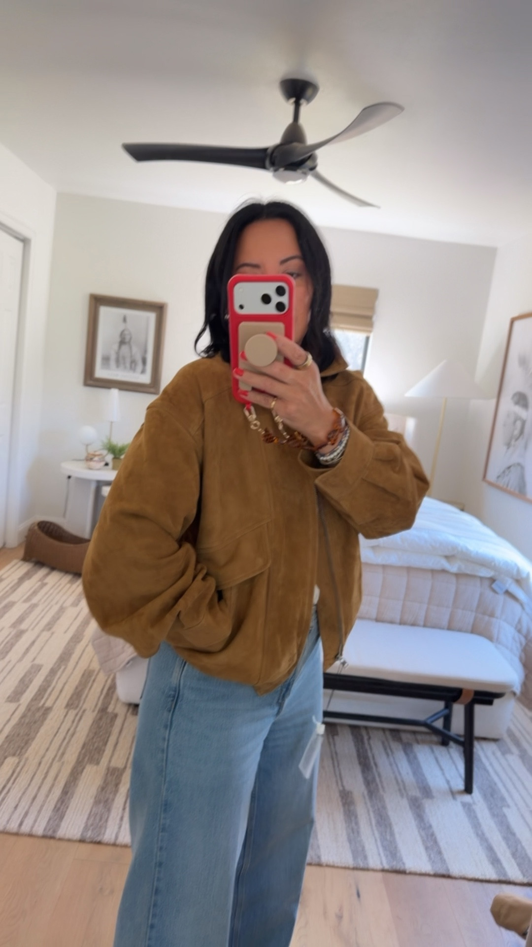 Wearing a size medium in the jacket, size medium in the t-shirt (it’s oversized), jeans size 8 (size down if you are between sizes), shoes fit tts. 

#LTKOver40 #LTKSaleAlert