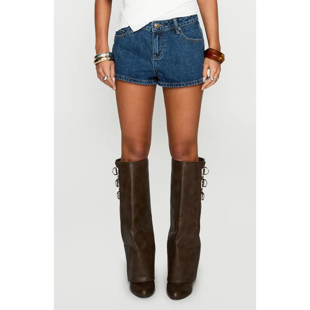 Princess Polly Dreamful Denim Shorts in Mid Wash at Nordstrom, Size 2 | Nordstrom