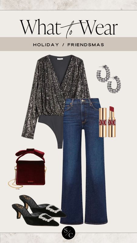 What to Wear Holiday ✨ Friendsmas

Sequin top, sequin bodysuit, burgundy bag, black sparkly heels, wine lipstick, burgundy lipstick, sequin earrings, agolde jeans 

#LTKHoliday #LTKitbag #LTKbeauty