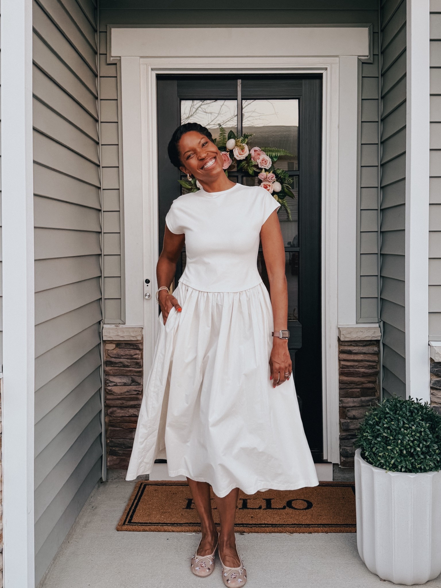 Cute Easter outfit, Easter dress for women, spring outfit, mesh ballet flats, embroidered mesh flats 

#LTKOver40 #LTKTall