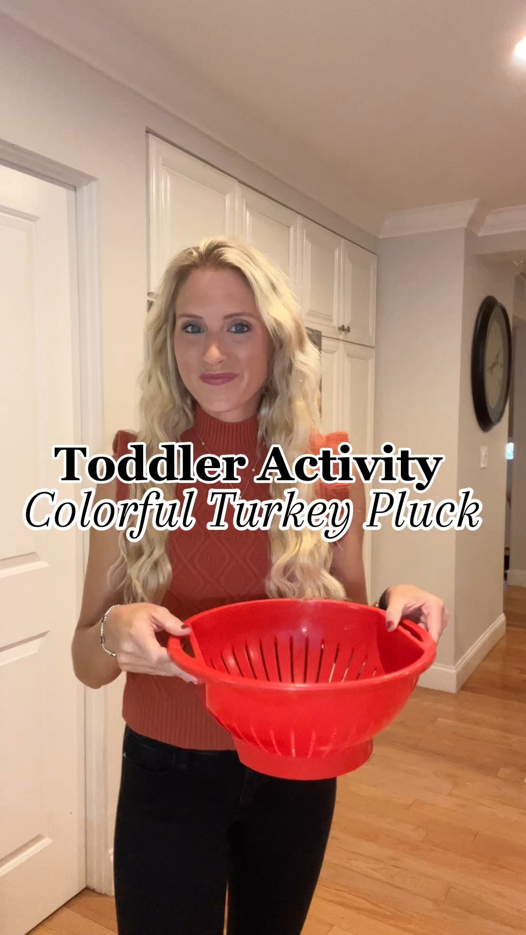 🦃 Turkey Feather Sort 🦃
💬 Comment TURKEY and I’ll send you everything for this activity!

A fun & easy Thanksgiving activity your toddler will love! 🍁

✨ Here’s what we did:
	•	Flipped a strainer upside down 👇
	•	Added colorful feathers 🎨
	•	Taped a printed turkey on front (found it online!) 🦃
	•	Used magnetic cubes for color sorting 🧲
	•	My daughter used tongs to pluck feathers and match them by color 🥰

It’s a perfect way to work on color recognition, fine motor skills, and coordination — all while keeping it festive! 🙌

#LTKHoliday #LTKmomlife #LTKKids