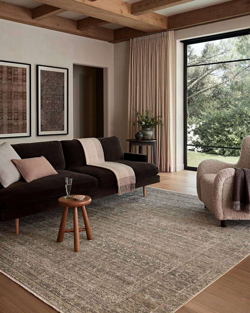 Loloi Amber Lewis Molly Collection MOL-04 Navy/Blush 7'-10" x 10' Low Pile Area Rug | Amazon (US)