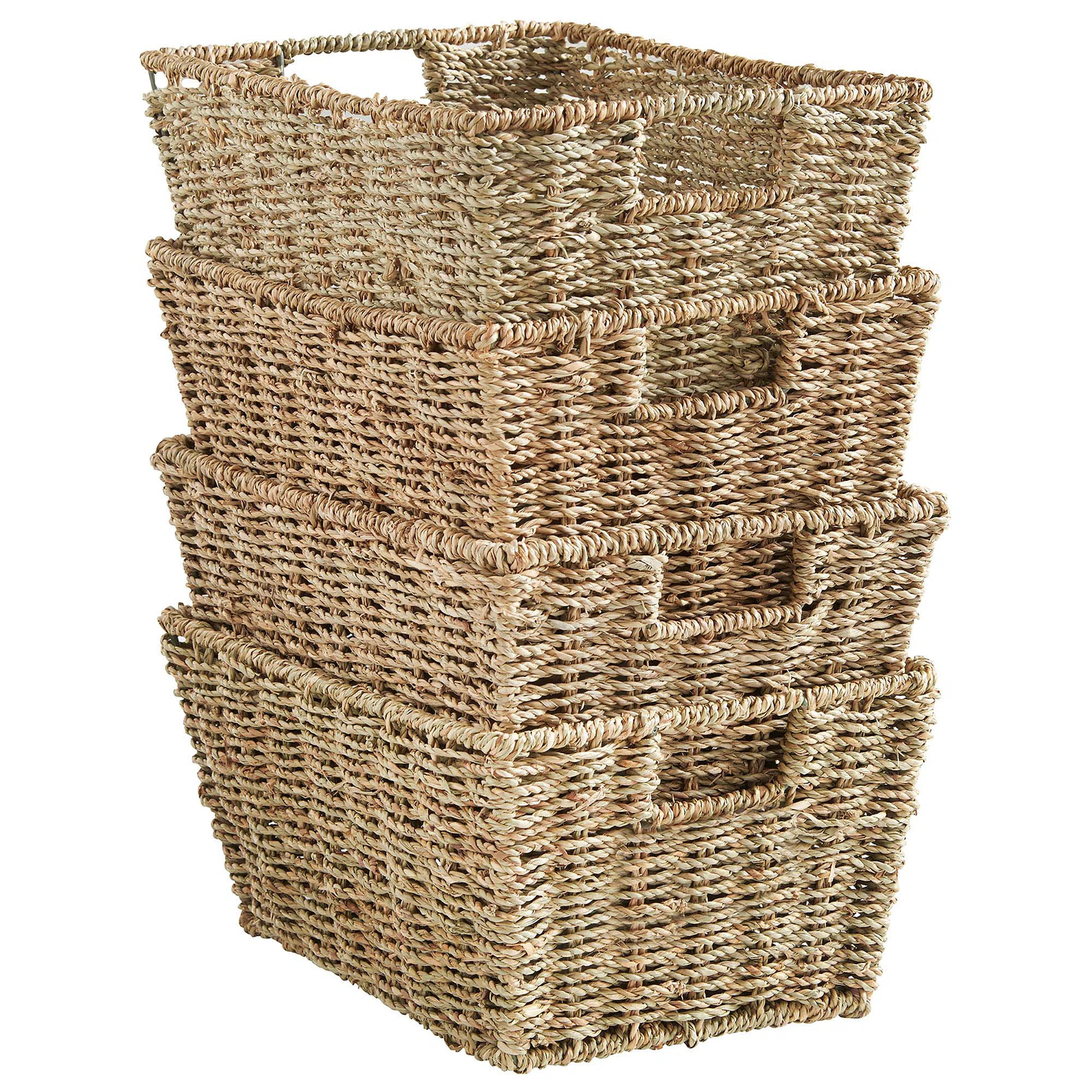 VonHaus Seagrass Decorative Basket (Set of 4) | Wayfair UK