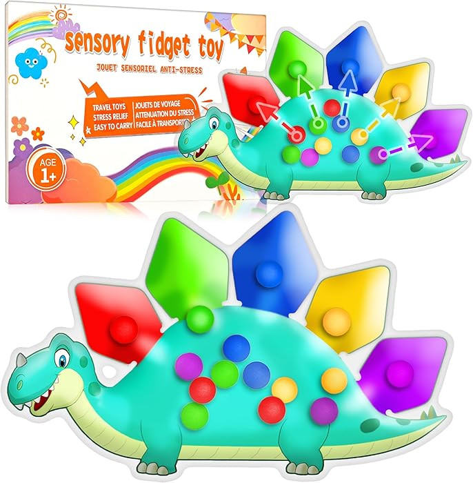 Valentine Day Gift for Toddler Boys Dinosaur Color Sorting Sensory Toy Roadtrip Travel Essenstial... | Amazon (US)