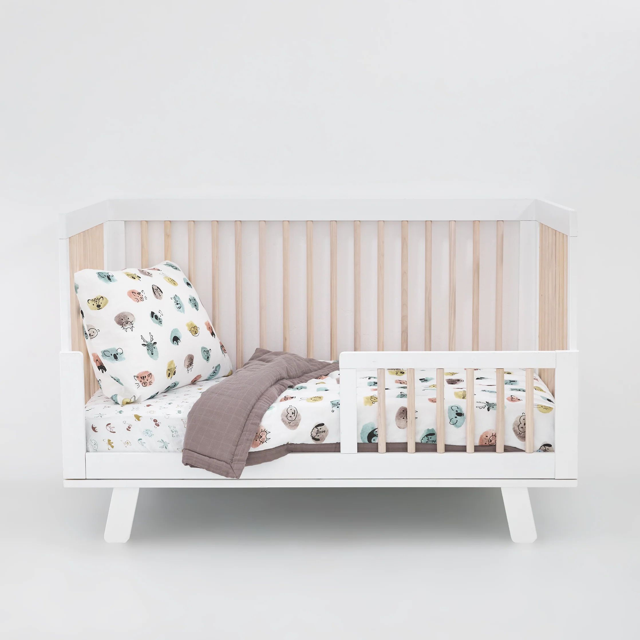 Cotton Muslin Toddler Bedding 3 Piece Set - Watercolor Critters | Little Unicorn