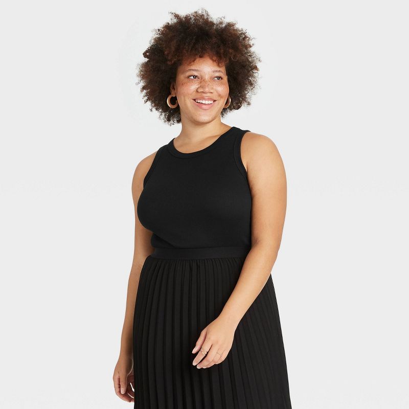 Women&#39;s Ribbed Tank Top - A New Day&#8482; Black M | Target