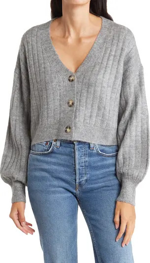 Sophie Rue V-Neck Balloon Sleeve Crop Cardigan | Nordstromrack | Nordstrom Rack