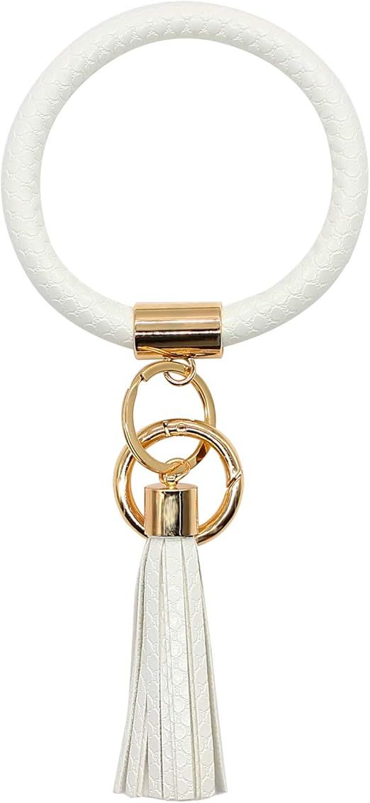 lauhonmin Key Ring Bracelets Wristlet Keychain Bangle Leather Tassel Bracelet Keychain Keyring fo... | Amazon (CA)