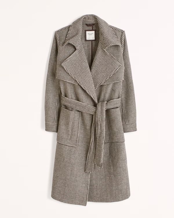 Wool-Blend Trench Coat | Abercrombie & Fitch (US)