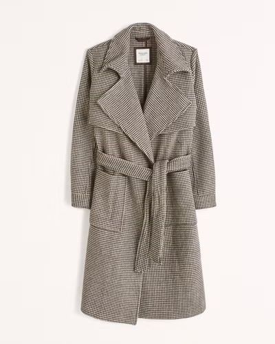 Women's Wool-Blend Trench Coat | Women's Up To 50% Off Select Styles | Abercrombie.com | Abercrombie & Fitch (US)