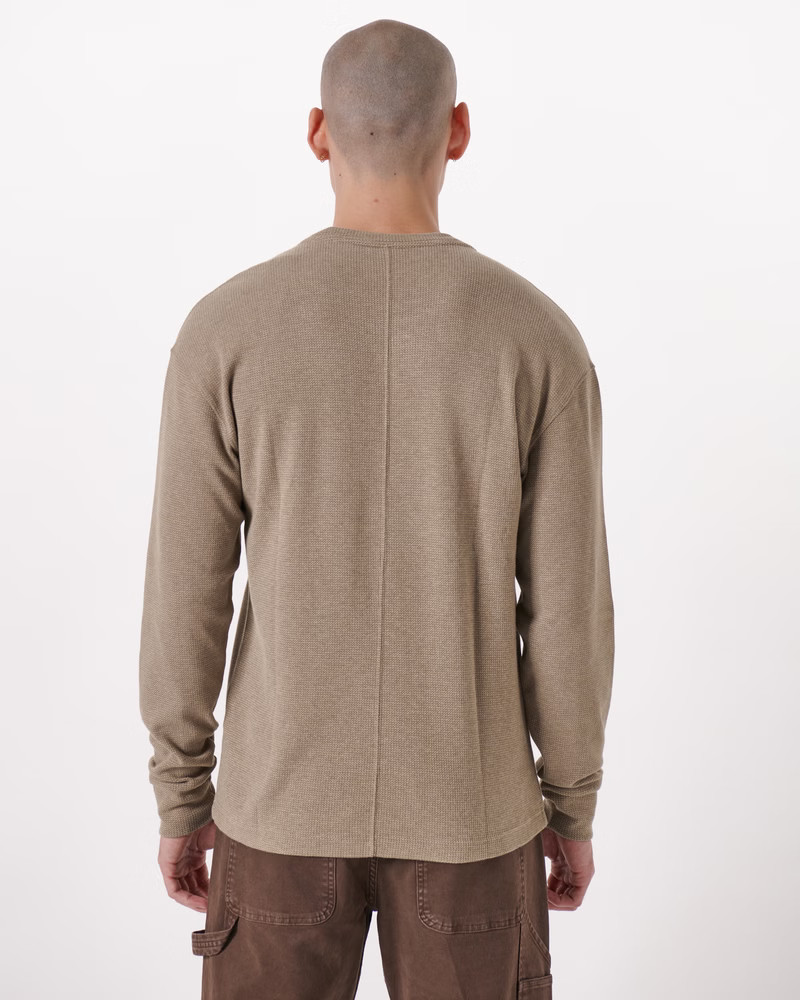 Ribbed Thermal Long-Sleeve Henley | Abercrombie & Fitch (US)