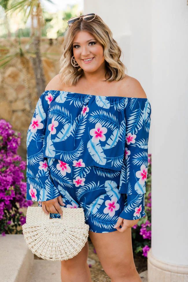 Dramatic Dreams Navy Printed Romper FINAL SALE | The Pink Lily Boutique