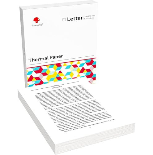 Phomemo 8.5" x 11" Thermal Paper,Printing Paper White, Printer Paper Sheet, Compatible with M08F-Letter, M832,M833,M834,MT800, Not for Laser or Inkjet Printer (200 Sheets) | Amazon (US)